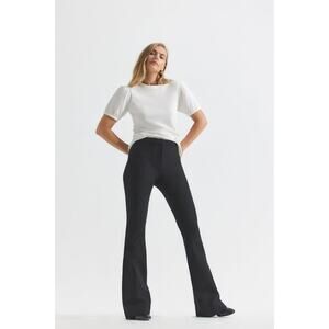 Derek Lam 10 Crosby $345 Black Bi-Stretch Cotton Flared Trousers Size 4